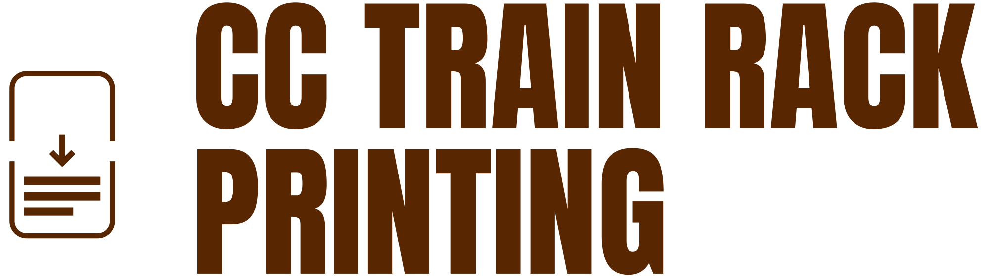 cc train rack printing logo